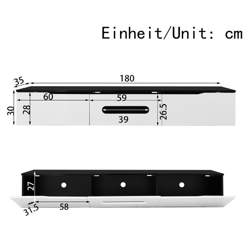 Wall-Mountable 180cmTV Unit,16-Colour LED Lighting 1
