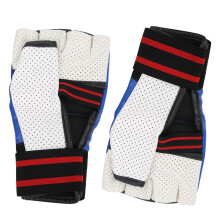 Blaue HalfFinger-Fighting-Handschuhe mit Elastikband für Training & Wettkampf