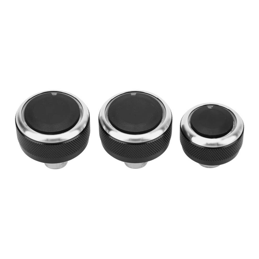 3Pcs Aluminium Abs Car Air Conditioning Switch Knob For Bora Octavia 6N Black 8781358371630