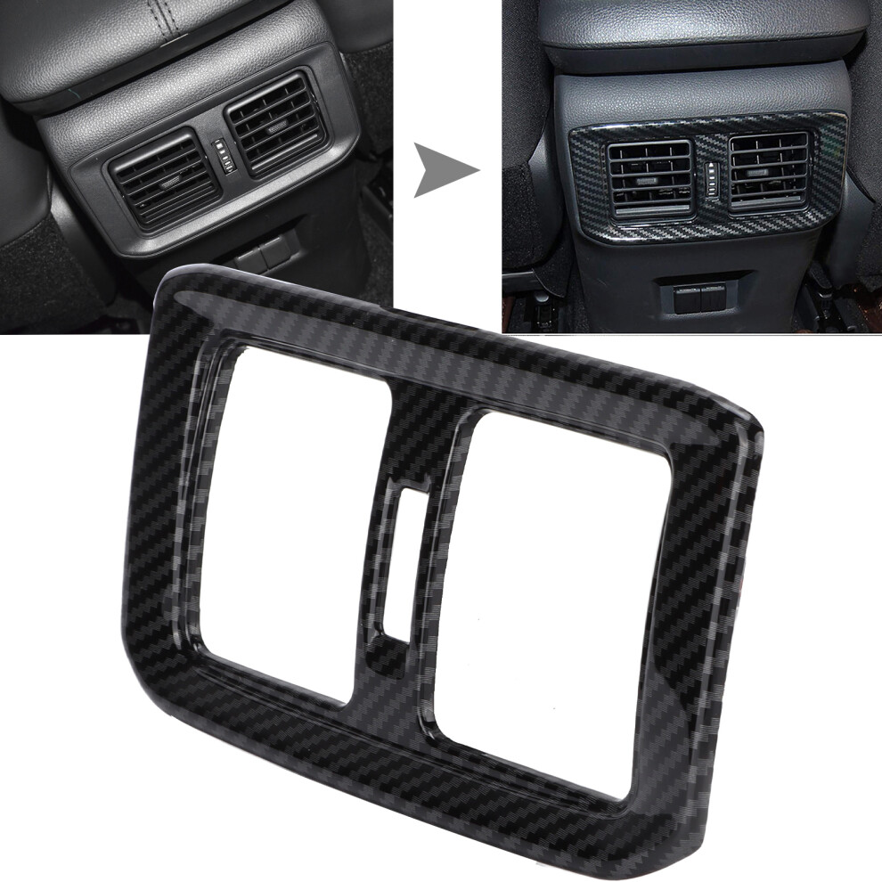 Rear Air Conditioner Outlet Vent Cover For Rav4 2019-2021 Carbon Fiber Style 3001358371917