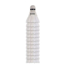 12 Stück weiße Badminton-Shuttlecocks, langlebige Köpfe aus Plastik & Schaumstoff