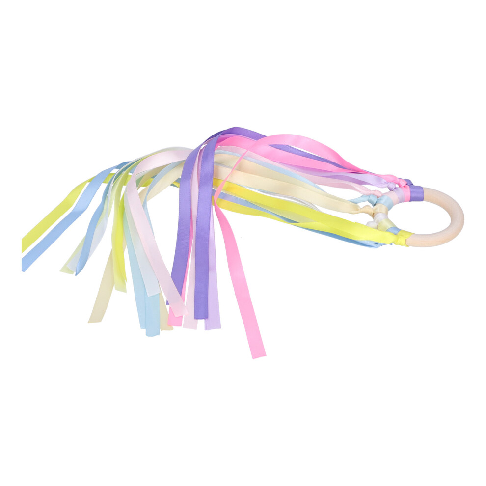 Colorful Ribbon Wooden Baby Teether, Sensory Ring, Beech for 3+ Years-image-OPC-PMRXS7D-NEW