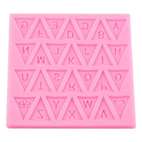 Silicone Cake Letter Mold Baking Tool Pink 10.4cm x 10.9cm 1