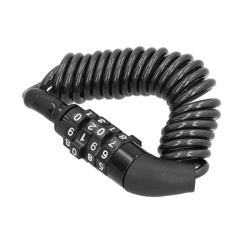 Helmet Cable Lock With 4-Digit Code, 1.5M, Anti-Theft Black 8421358376333