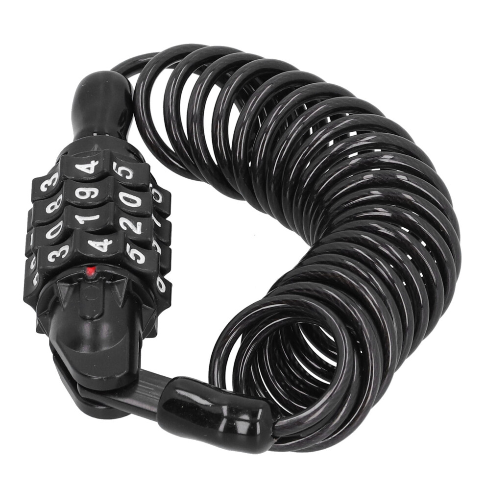 Motorcycle Helmet Cable Lock 1.5M Anti-Theft 4-Digit Password Black 4971358376733
