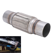 Rugged 2.5x10in Stainless Exhaust Flex Pipe - Absorbs Expansion Stress