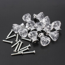 12er Pack Klare Kristall-Acryl-Schubladengriffe, 2,5 cm