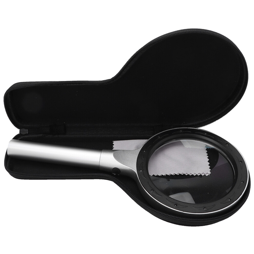 Adjustable Handheld Magnifier 5X & 10X with 12 LED Lights Lighted Magnification