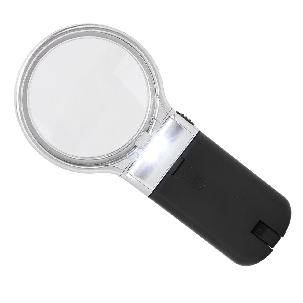 3X Folding LED Handheld Magnifying Glass for Elderly Reading, Plastic/Acrylic