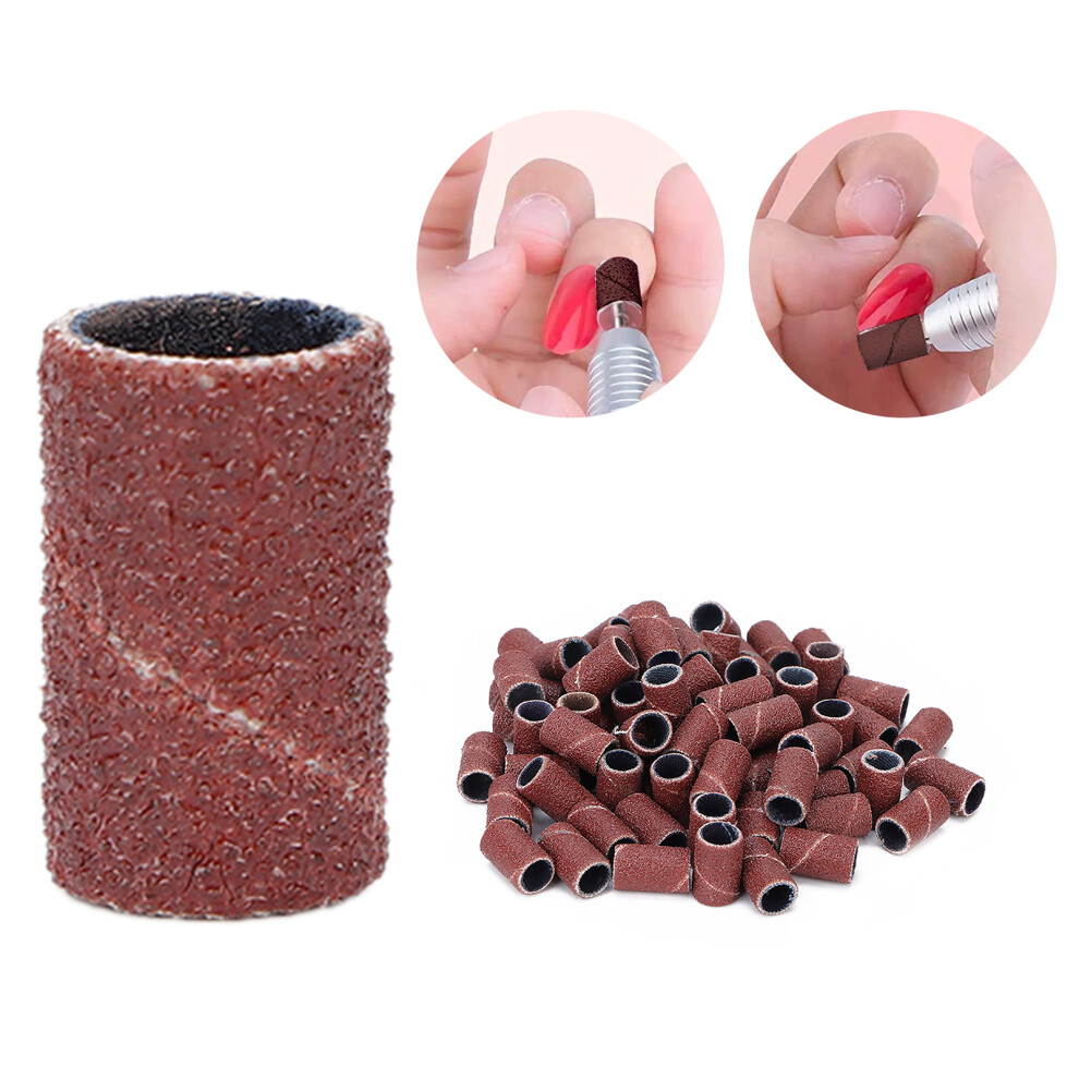 100pcs Nail Drill Sanding Bands 120# for Polishing & Dead Skin Removal