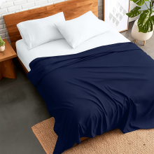 (Single) Egyptian Cotton Flat Sheet – Navy Blue – Luxurious Soft Bedding Sheet – Single/Double/King/Super King Sizes