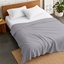 (King, Grey) Flat Sheet Egyptian Cotton Single Double King Size