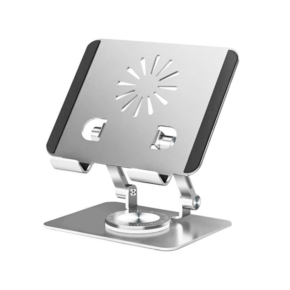 (Silver) Tablet Holder Telescopic Heats Dissipation 360 Degree Rotary Bracket Silver 5791558715861
