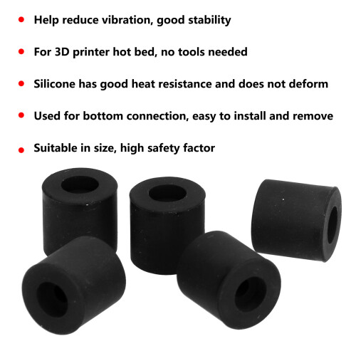 10Pcs Silicone Heat Bed Mounts 16mm Leveling Buffer for 3D Printer 2