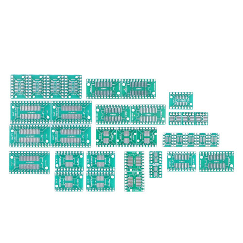 35 pièces de carte de prototypage SMT vers DIP 8-28 broches vertes 1
