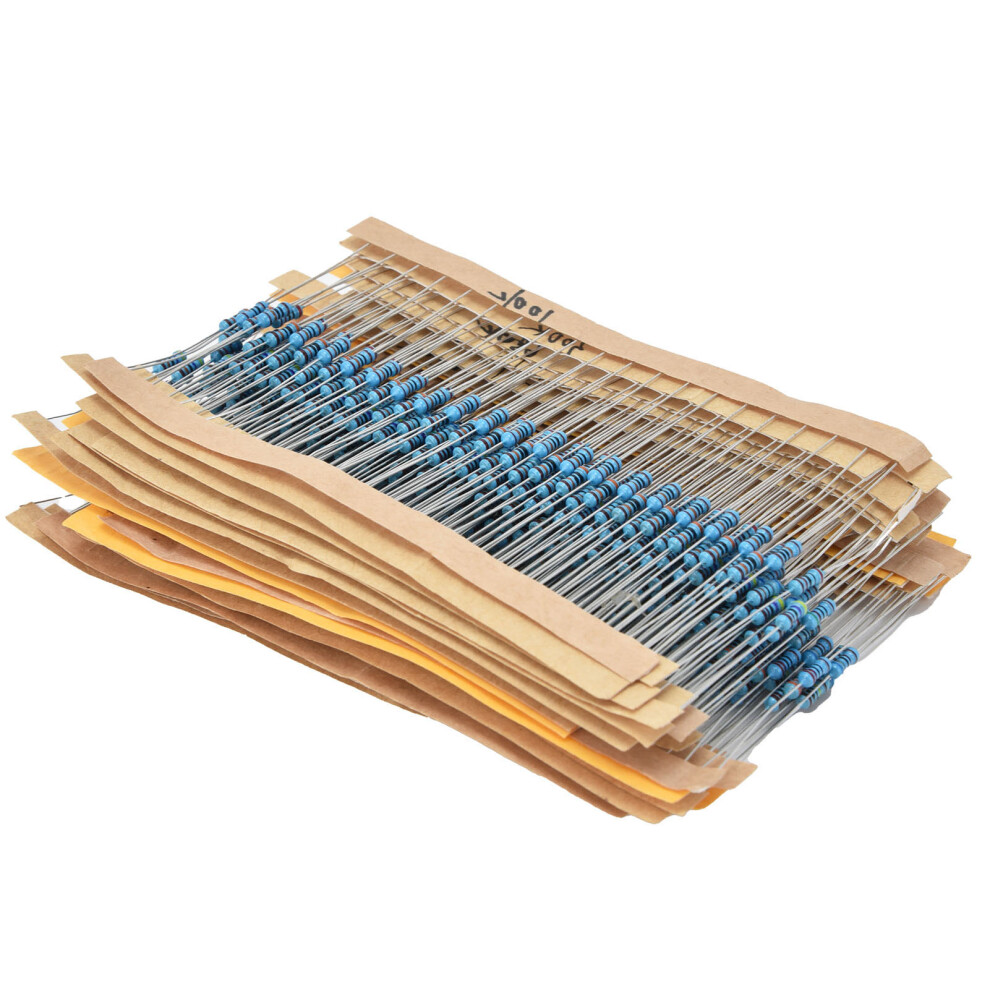 600Pcs Metal Film Resistors 10Î©-1Mî© 1/4W 1% Assortment Set 9401358386531