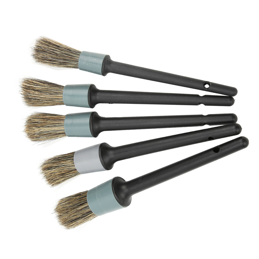 5Pcs Car Detailing Brush Set Handles, Dust & Dirt Cleanup Black 6931358390328