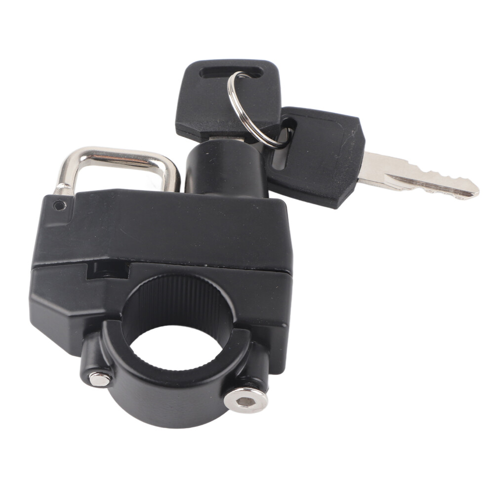 Universal Motorcycle Helmet Lock With 2 Keys For 22Mm Handlebar, Metal Portable 4651358391959