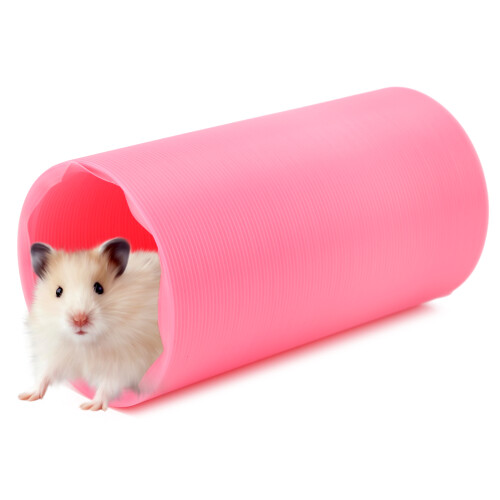 Small Animal Play Tunnel Pink 10cm Diameter, 100cm Long