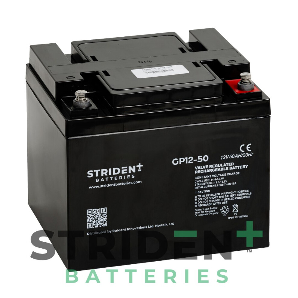 2X Stridenttm Agm Gp12-50 Pair 12V 50Ah Batteries 698147454222
