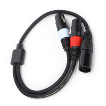 Professional 1.6 Ft XLR Y Splitter Cable 5Pin Male to Dual 3Pin Female