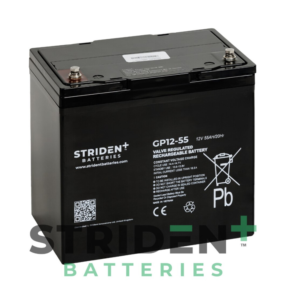 2X Stridenttm Agm Gp12-55 12V 55Ah Battery Pair 698147454215