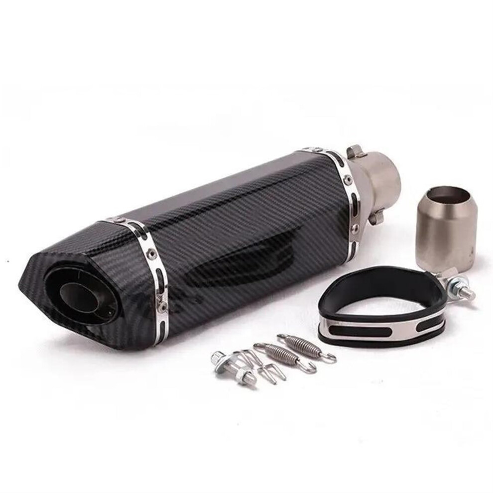 51Mm Moto Tube Motorcycle Exhaust Muffler(Type H) Stainless Steel Construction, Universal Fit, Finish Black 9339159039496