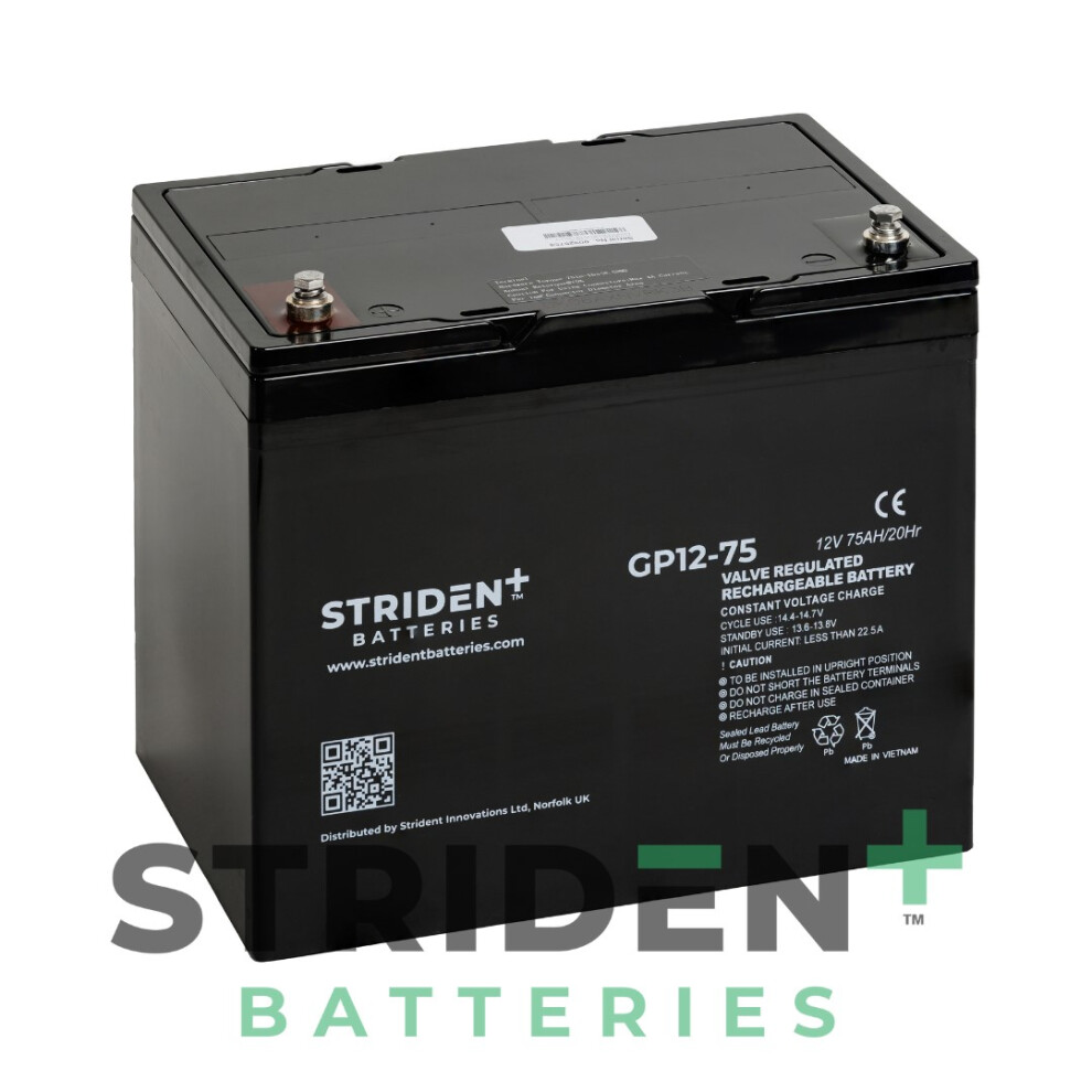 2X Pair Stridenttm Agm Gp12-75 12V 75Ah Batteries 698147454208