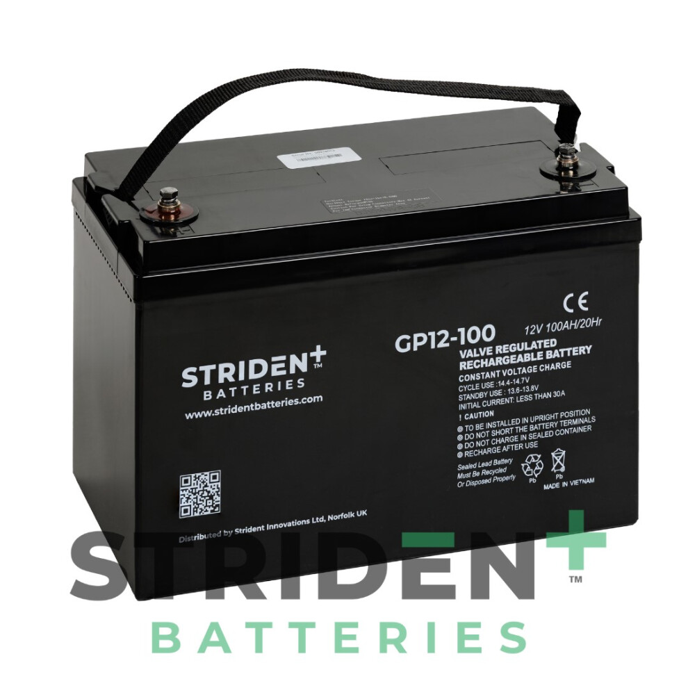 2X Stridenttm Agm Gp12-100 12V 100Ah Battery Pair 698147454192