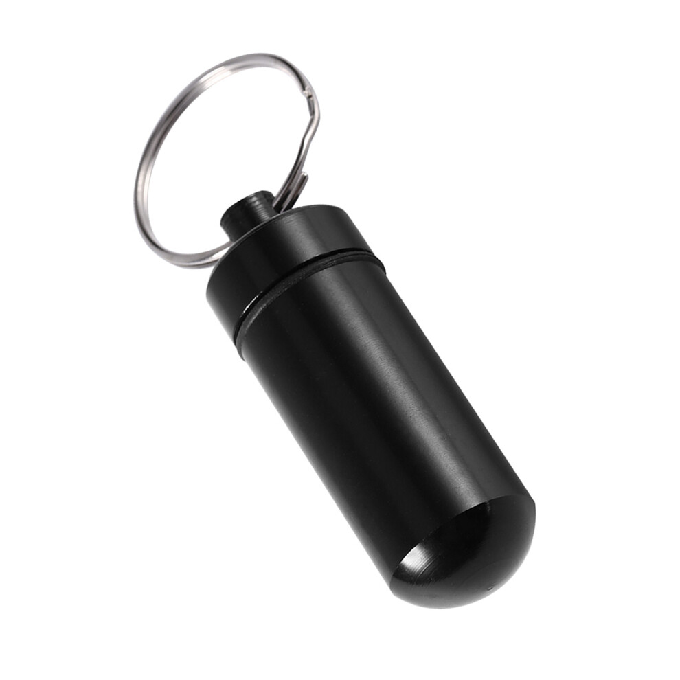Compact Waterproof Travel Pill Box with Keyring 4 Compartments 30ml Capacity