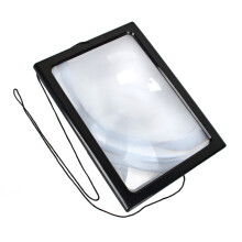 A4-Seitenglas-3x-Lupe mit 4 LED-Leuchten, freihändig, ideal zum Lesen und für Hobbys