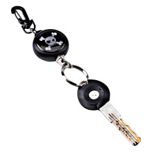 60cm Stahlseil EDC Rückstoß Karabiner Schlüsselanhänger Überlebenswerkzeug mit Clip