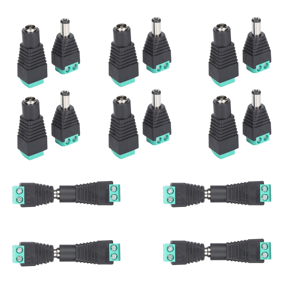 20 Pack 5.5X2.1mm Dc Power Plug Adapter Connectors For Led/Cctv 3181358401286