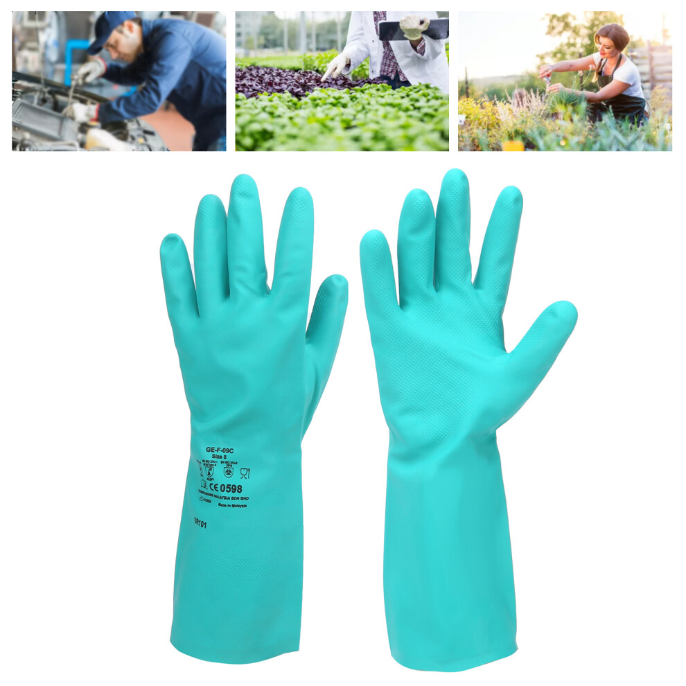 Chemical Resistant Nitrile Rubber Gloves, Nonslip, L 3.54-3.94In 4971358402388