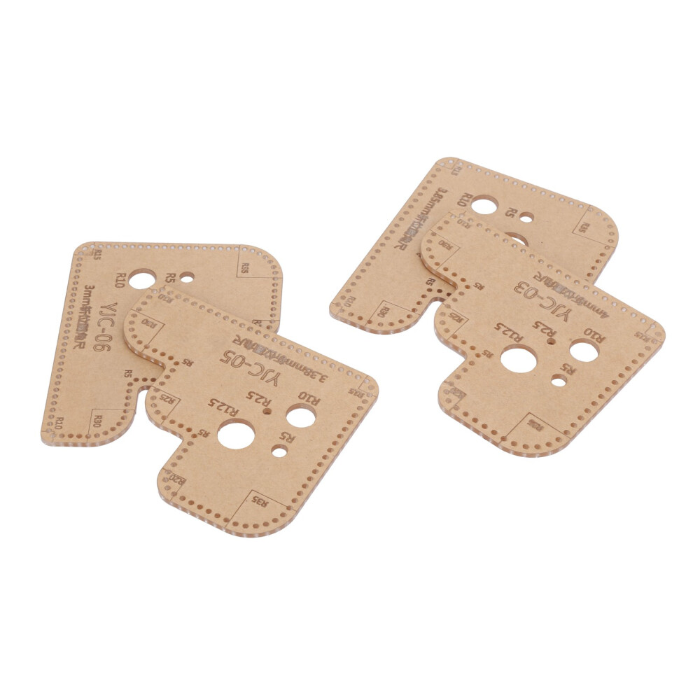 4Pcs Acrylic Round Ruler Templates, Handicraft Stencils, 3-4Mm Cutting Paths 9331358405775