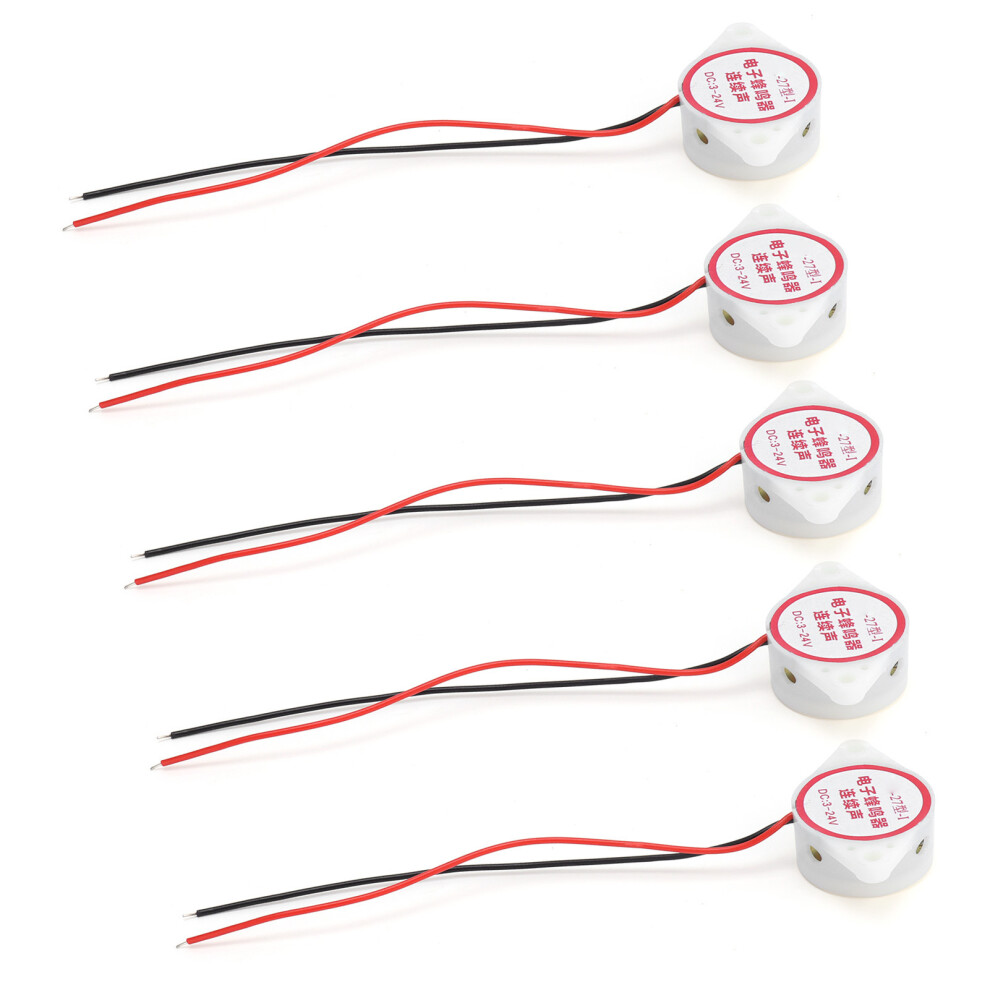 5Pcs 95Db White Piezo Active Alarm Buzzer Dc3-24V Continuous Beep Sounder 9381358406531