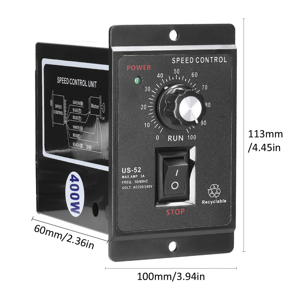 Adjustable 90-1700R/Min Speed Controller For Single-Phase Asynchronous Motor 4071358406284