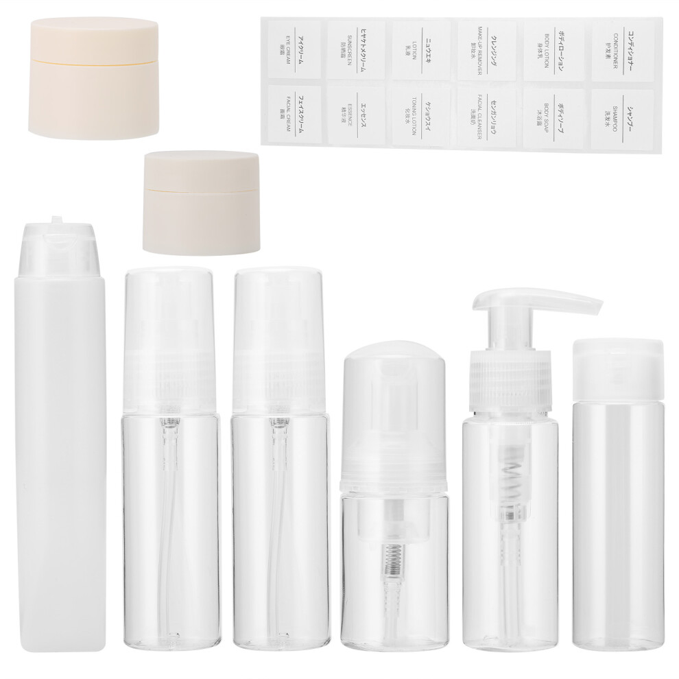 8Pcs Leakproof Plastic Travel Bottles Set - 50ml Cosmetic Containers