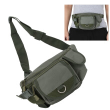 Portable Polyester Fishing Bumbag 20L Adjustable Outdoor Green