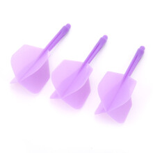 3Pcs Transparent ABS Dart Shafts & Flights 2BA Purple, 80mm