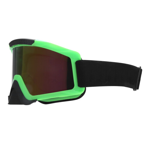 Green Motorcycle Goggles with Scratch Resistant Clear Vision Lens