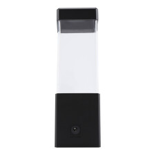 Entspannendes Nachttisch-Vulkan-Wasser-Aquarium mit LED-Licht – 7x7x23cm
