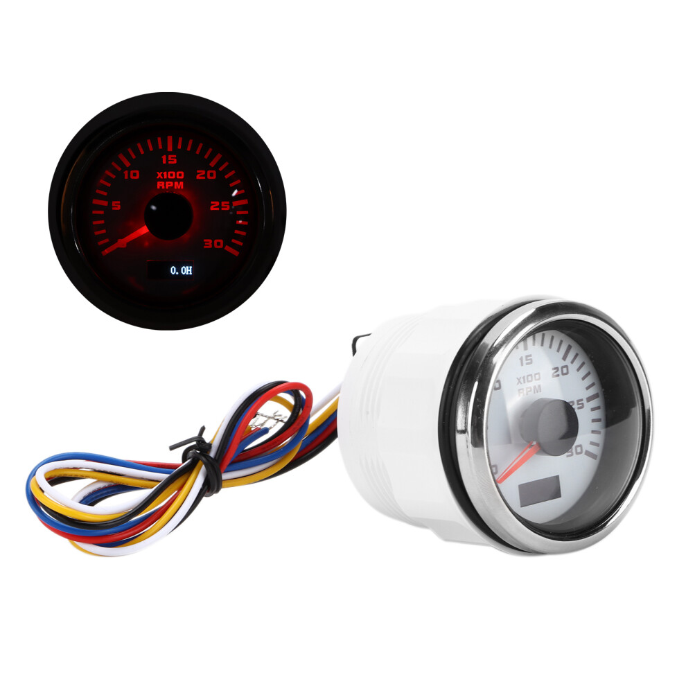 52Mm Backlit Tachometer Gauge 9-30V Waterproof For Motorcycle, Truck, Boat Red 5061358412551