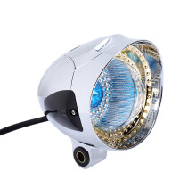 12V Chrome Plated Motorcycle Spot Light Headlamp for Cars & Bikes