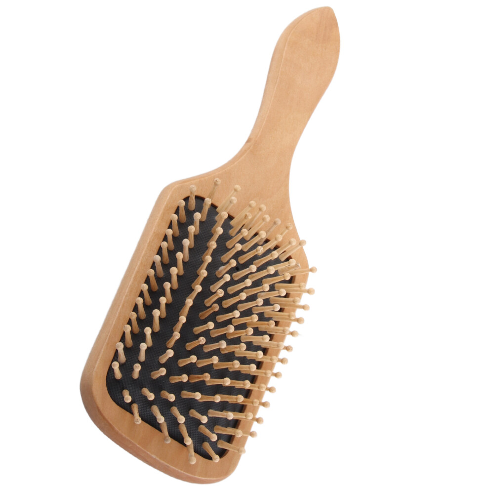 Professional Thick Curly Hair Paddle Hair Brush with Wood Handle