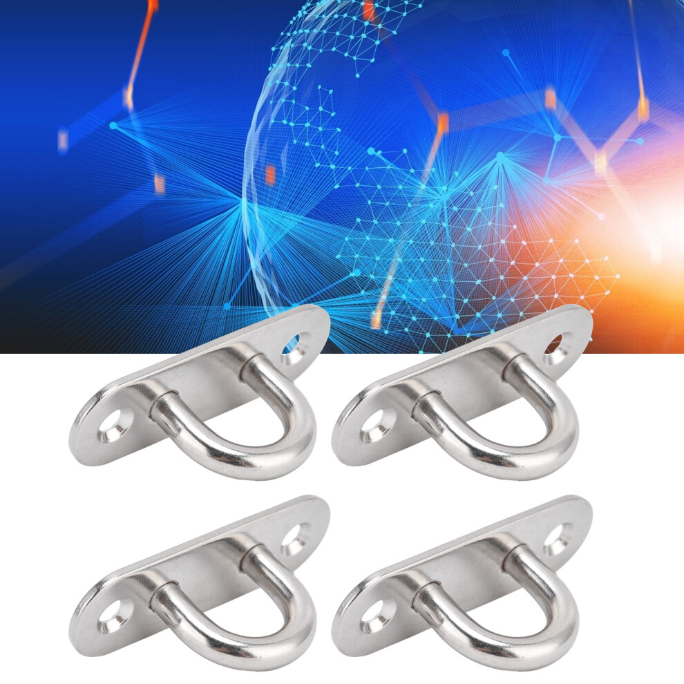 4Pcs 8Mm Stainless Steel Oval Ceiling Hooks For Ropes & Wires, Silver 4621358416174