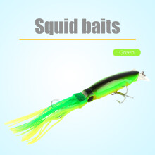 Angeln Köder 24cm/40g Grüner Tintenfisch Köder Crankbait Angelausflug mit Drillingen