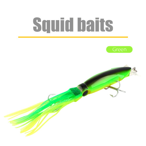 Angeln Köder 24cm/40g Grüner Tintenfisch Köder Crankbait Angelausflug mit Drillingen 1