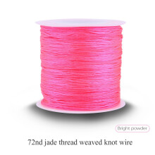 100M x 0,8mm Nylon Chinesisches Knotenband Rattail Makramee-String, glänzendes Pink