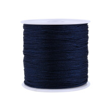 100M Dunkelblaue Nylon-Chinesischer Knoten-Schnur 0,8 mm Rattail Makramee Shamballa Faden